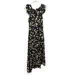 The Kooples  Women's Black White Daisy-print Asymmetric Hem Midi Dress Size 2 Photo 4