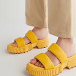 Sorel ONAT Streetworks Slide Platform Slide Flat Sandal Yellow Size 9.5 Photo 0