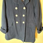 J.Crew  Navy Blue Double Breasted Cotton Twill Jacket Coat Size 10 Photo 3
