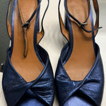 BY FAR Women's Metallic Blue Heels Size 8 Photo 0