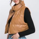 Tan Puffer Vest for Women Size XS Photo 1