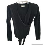 Madewell Black Surplice Wrap Thong Bodysuit Long Sleeve size S Photo 3
