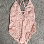 Aerie Pink Lace Bodysuit Photo 0