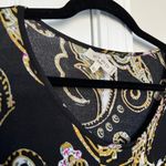 Etro Paisley Printed Stretch Mesh Knit Blouse | Black Multi | 40 (US 4) Photo 6