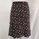 Free People New  ​IRL Floral Print Slip Skirt Black Pink Combo Size 8 Photo 10