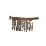 Born to Roam Fringe Leather Belt Women’s Large Gold Buckle Brown Western Fashion Photo 5