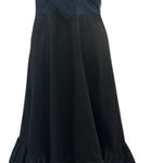 Hutch x Anthropologie Navy Black Strapless Bow Maxi Dress Gown Coquette Formal Photo 0