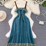 Unique Denim Midi Dress Photo 3