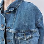 iD Wear Denim Jean Jacket Handmade OOAK Quilt Patch Quilted Medium Blue Photo 2