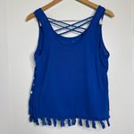 Stars Patriotic strappy back tank top Juniors XXL 19 USA Made Blue Size undefined Photo 3