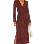 Free People NWOT  Shayla Floral Long Sleeve Wrap Dress Small, CHOCOLATE COMBO Photo 1