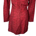 ZARA New Red Print Ruched Deep V-neck Night Out Dress Size Medium Photo 8