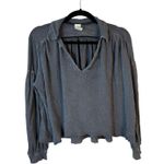 Free People We the Free Rush Hour Grey Peasant Blouse Size Small Photo 7