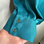 Ramy Brook Teal Kolby Oversized Button Down Blouse Size Medium Photo 6