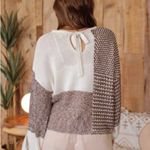 Blu Pepper  Women's Tie Back Colorblock Sweater Photo 1