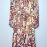 Julia Jordan Floral Print Long Sleeve Tiered Chiffon Midi Dress Size 2 Photo 1
