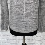 Women XS athletic fit Crewneck Longsleeve drop shoulder top grey Gray Photo 2
