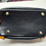 Divina Firenze Black Leather Tan Straps Luxury Handbag Convertible Backpack Bag Photo 2