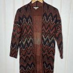 Lucky Brand Aztec Ikat Cardigan Red and Black 299 Photo 1