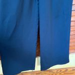 Jay Godfrey Dryden Bow Pleated Jumpsuit Wide Leg Navy Blue Size 2 Black Satin Photo 4