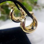 18k Gold Filled Basket Hollow Hoop Earrings New Photo 3
