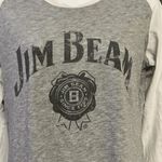 Jim Beam Women’s Heather Gray & White Baseball Long Sleeve Cotton T Photo 4