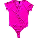 Wild Fable  NWT Womens Trendy Cut-Out Sleek Bodysuit Bold Vibrant Pink Sz Medium Photo 0