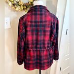 Levi's Levi’s Women’s Plaid Cabin Cinch Waist Jacket Red Black Size Small 💛 Photo 9
