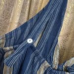 Free People Kind Favor Navy Blue Cotton Wide Leg Romper Jumpsuit Medium Photo 7