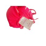 Xhilaration S Neon Pink white stripes bikini swim top lace up back Photo 3