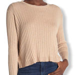 Cotton Emporium  tan side‎ button crew neck sweater Photo 0
