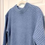 Talbots NWT Texture Stitch Mockneck Sweater Size 1X Plus Blue Wave Wool Blend Photo 2