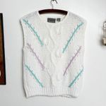 Vintage Vine Pullover Knit Sweater Vest White Size M Photo 1