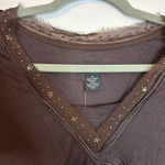 Calvin Klein Jeans NWT  Brown Beaded Y2K Top Photo 4