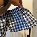 Gimmicks by BKE Gimmicks S Navy White Gingham Off-Shoulder crop Top tie in back Photo 8