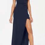 Emerald Sundae  Juniors' Blue High-Slit Spaghetti Strap Gown Size Medium NWT Photo 0