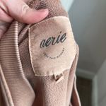 Aerie Brown Cropped Oversized Long Sleeve V Neck Sweater Size XS Photo 5