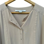 Diane Von Furstenberg ‎ Short Sleeve Tunic Top/Dress. 100% Silk,Tan Khaki. Sz 14 Photo 4