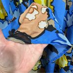 Vivienne Tam Women's  Blue Yellow Tan Floral Knee Length Skirt Sz 12 Unlined Y2K Photo 7