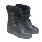 Sorel Vintage: ™ ✪ Alpine Felt Lined Wool Trim Leather Lug Sole Boots ✪ Black Photo 14