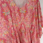 Talbots X Cabana Life Printed Oversized Swim Coverup with Tassels Pink Photo 8