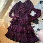 Alexis  Tracie Lace Long Sleeve Tiered Ruffle Dress Cocktail‎ Party Size Large Photo 3