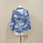 Alfred Dunner Blue Tie Dye Floral Medallion Lace Jacket Size Large Petite Photo 5