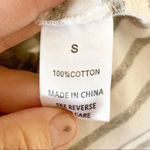 Wishlist White Gray Stripe T-shirt Tunic Dress Top Small Ruffle Sleeves Pockets Photo 5