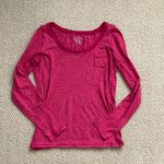 Old Navy Pink Striped Long Sleeve Scoop Neck T-Shirt 100% Cotton Soft Small GUC Photo 0