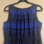 Loft  pleated A-line Navy/Black Lace Print Dress Sz 10 Worship Office Career Photo 2
