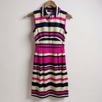 LK Bennett  Martha Striped Shirt‎ Dress Women's Size 2 Sleeveless Career Summer Photo 3