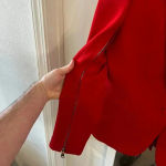 Givenchy 65  Red One Button Blazer Wrist Zippers Size 42 Color Red Photo 3