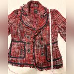 XOXO Red and Black Tweed Blazer Photo 4