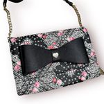 Betsey Johnson NWOT  Floral Bow Wallet Crossbody Bag Bandana Paisley Print Photo 0